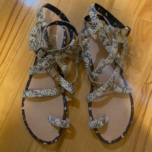 Cabi Athena Snakeskin Print Sandals—9M